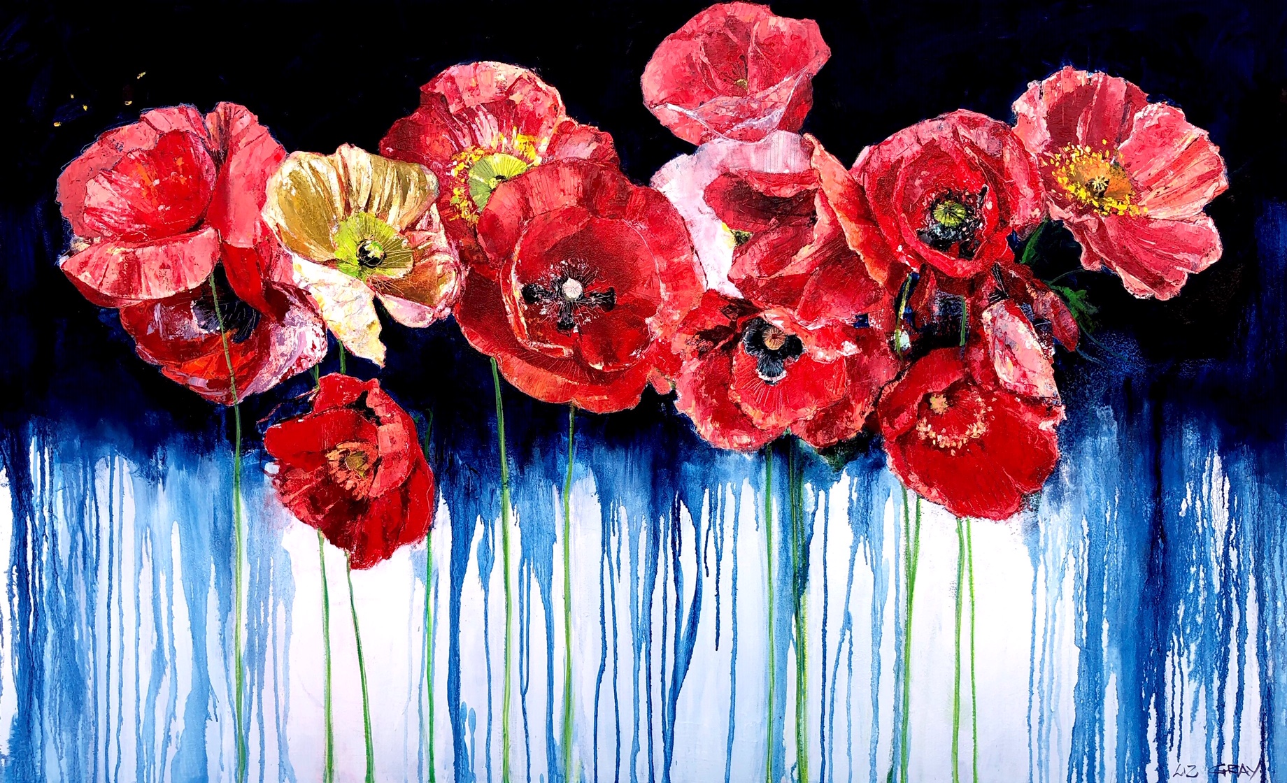 Liz Gray's Tall Poppies oil painting