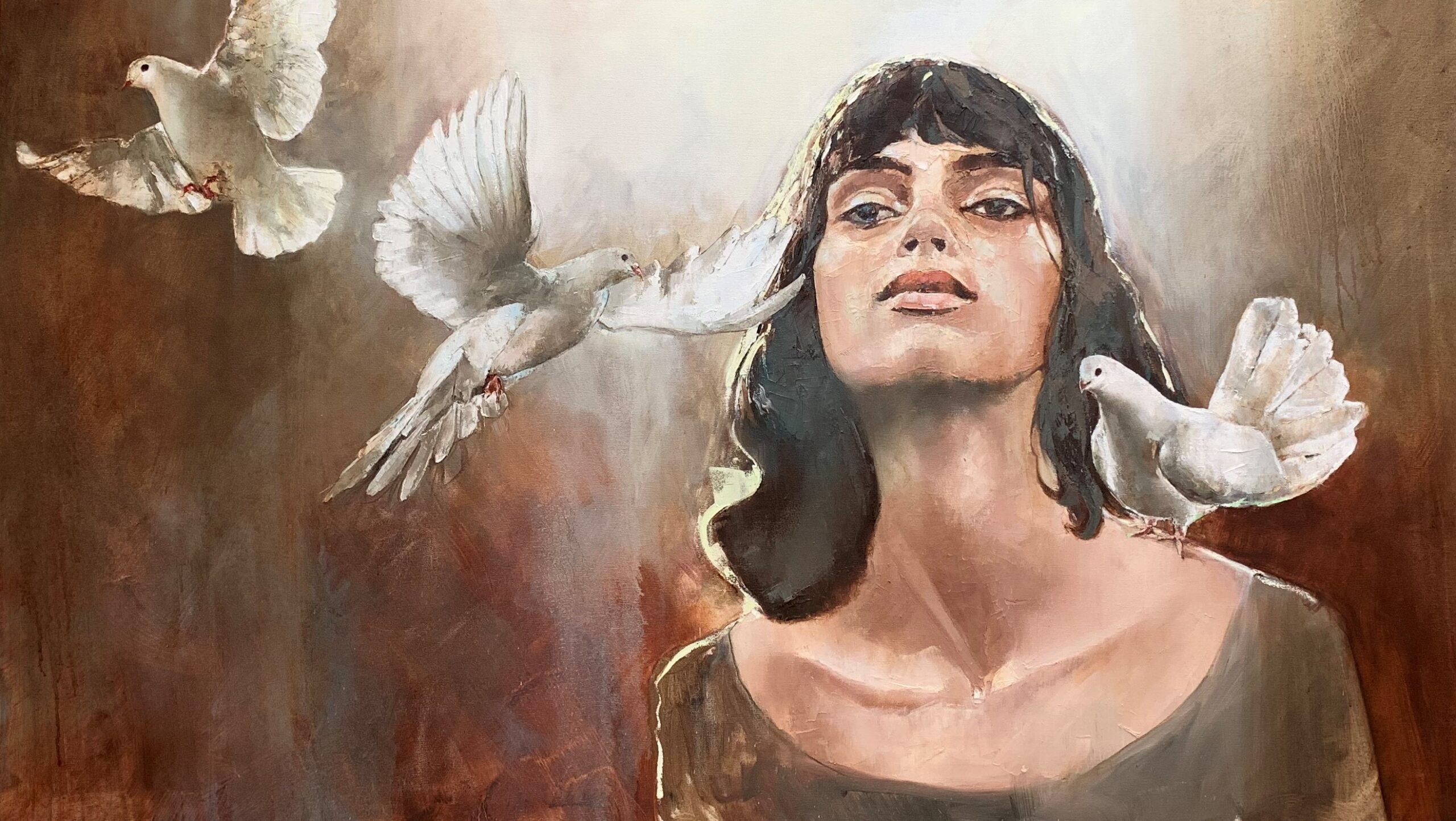 Liz Gray's When doves Cry oil painting