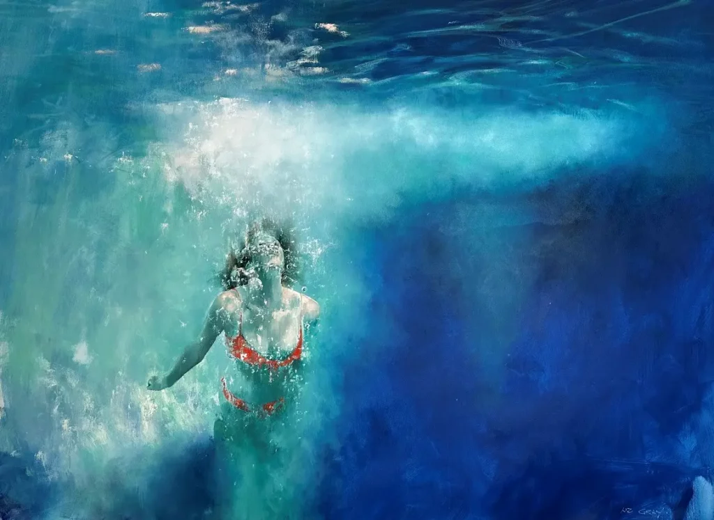 Liz Gray's Red Ascension, 214 x 153 cm, oil on canvas